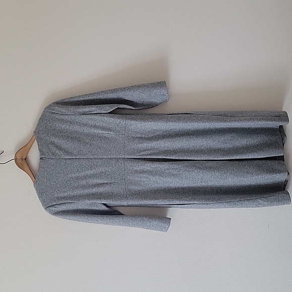 Peserico Grey Wool Blend Long Sleeve Midi Dress 44 - Picture 3 of 8